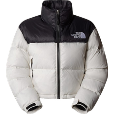 The North Face Women's Nuptse Short Jacket - White Dune/TNF Black