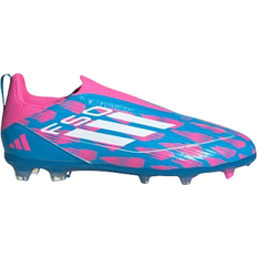 Fußballschuhe Adidas Kid's F50 League Laceless FG MG - Cloud White/Solar Red/Lucid Blue