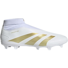 Adidas Predator League Laceless FG - Cloud White/Gold Metallic/Sandy Beige Met