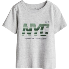 H&M Cotton Jersey T-shirt - Light Gray Melange/Nyc (1239088008)