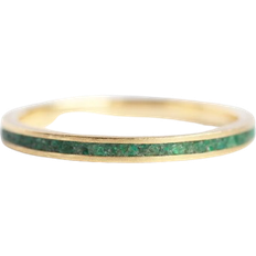 Capucinne Inlay Band Ring - Gold/Emerald