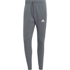 M Pants & Shorts Adidas Essentials Fleece 3-Stripes Tapered Cuff Pants - Dark Grey Heather