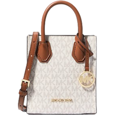 Michael Kors Mercer Extra Small Logo And Leather Crossbody Bag - Vanilla