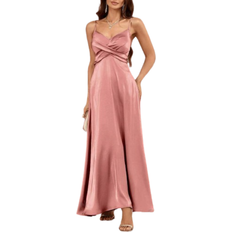 Shein Lange Kleider Shein Belle Crisscross Front Satin Cami Formal Dress