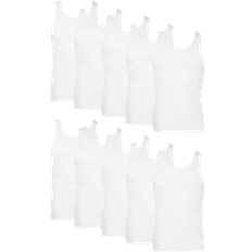 M - Men Tank Tops Hanes Men's Tank Top Undershirt 10-pack - White