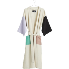 Beige - Damen Nachtwäsche Hay Waffle Bathrobe - Off White/Multi