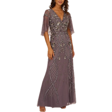 Adrianna Papell Clothing Adrianna Papell Sequin Beaded Gown - Moonscape