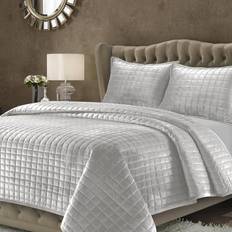 Tribeca Living Florence Velvet Oversized Duvet Cover Silver, Gray (279.4x243.8)