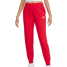 Nike Red Pants Nike Women's Sportswear Club Fleece Mid Rise Joggers - University Red/White