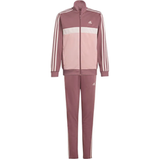 Tracksuits Adidas Junior Essentials 3-Stripes Tiberio Tracksuit - Preloved Crimson/Semi Pink Spark/Sandy Pink (IY1797)