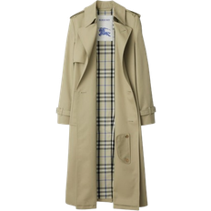 Burberry Women Clothing Burberry Long Cotton Blend Trench Coat - Taupe