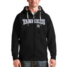 New York Yankees Jackets & Sweaters Antigua Men's Black New York Yankees Team Logo Victory Full-Zip Hoodie Black