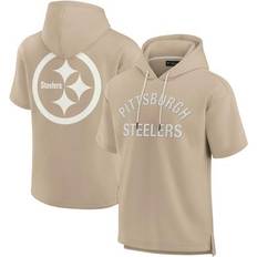 Pittsburgh Steelers Jackets & Sweaters Fanatics Unisex Khaki Pittsburgh Steelers Elements Super Soft Fleece Short Sleeve Pullover Hoodie