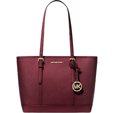 Michael Kors Jet Set Travel Small Saffiano Leather Top Zip Tote Bag - Oxblood