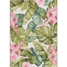 Safavieh Barbados Huld Tropical Waterproof Pink, Green 32x125"