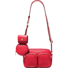 Handbags Michael Kors Jet Set Medium Leather Crossbody Bag with Case for Apple Airpods - Bright Red