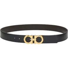 Ferragamo Men Belts Ferragamo Reversible and Adjustable Gancini Belt - Black/Hickory