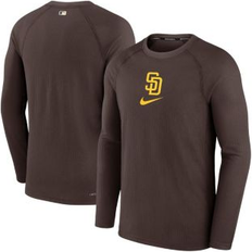 San Diego Padres T-shirts Men's Nike Brown San Diego Padres Authentic Collection Raglan Performance Long Sleeve T-Shirt