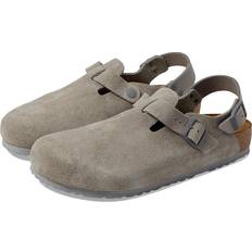 Unisex Clogs Birkenstock Tokio Suede Stone Coin Sandals Gray EU US Men's 12-12.5 Regular