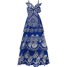 Farm Rio Richelieu Midi Dress - Blue Flower