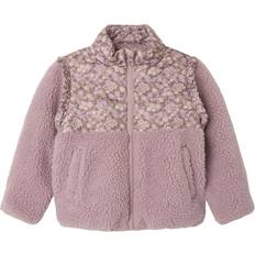 Fleecejakker Name It Kid's Minna Teddy Jacket - Woodrose