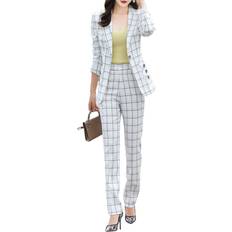 Bossy Chic Blazer and Pant Set - White