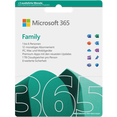 Office-Programm Microsoft 365 Family - Extra Time 15 Months Upto 6 Users 1 TB