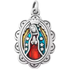 James Avery Virgin of Guadalupe Charm - Silver/Multicolour