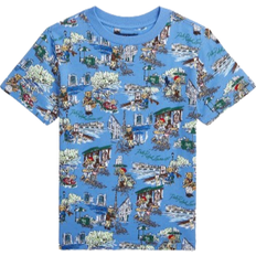 Polo Ralph Lauren Boy's Polo Bear Paris-Print Cotton Jersey Tee - Paris Bear/Blue Flower