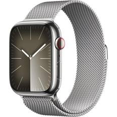 Apple Akselerometer Smartklokker Apple Watch Series 9 Cellular 45mm Stainless Steel Case with Milanese Loop