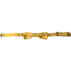 Dolce & Gabbana Men Ties Dolce & Gabbana Yellow Silk Adjustable Neck Men Bow Tie