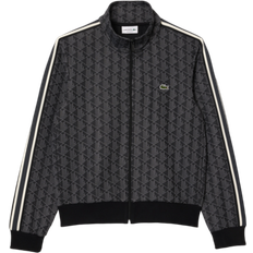 3XL - Herren Jacken Lacoste Paris Zip Up Jacquard Track Jacket - Black/Dark Grey