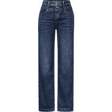 Blau - Damen Bekleidung Street One Wide Leg Jeans - Medium Blue Wash