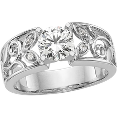 Gem & Harmony Engagement Ring - White Gold/Diamond