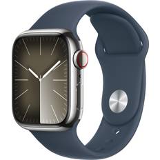 Apple Watch Series 9 Cellular 41mm Stainless Steel Case with Sport Band