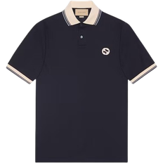 Gucci Interlocking Cotton Polo Shirt - Dark Blue