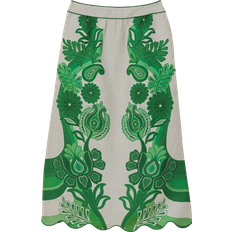 Farm Rio Festival Euroflax Midi Skirt - Green