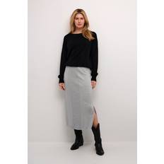 Hvite - Lange skjørt Cream Knit Skirt Midi Skjørt hos Magasin