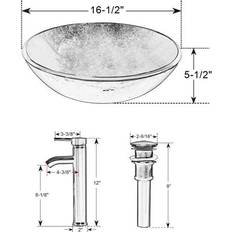 Vanity Units Eclife 13" Small Bathroom Vanity White Combo Tempered Glass