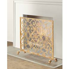 Fireplace Screens Scroll Accent Fire Screen GOLD