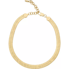 Ettika Snake Smooth Herringbone Chain Necklace - Gold