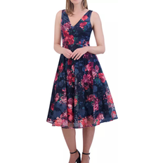 Eliza J Floral Midi Cocktail Dress - Navy Multi