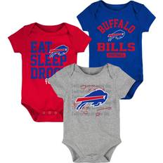 Outerstuff Infant Buffalo Bills Eat Sleep Drool Football Bodysuit Set 3-piece - Royal/Red