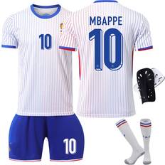 Herre Fotballsett UEFA Euro 2024 Edition Home Child Adult Kit No.10 MBAPPE With Socks+Protective Gear