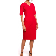 Knielange Kleider - Rot Moe Delicate & Elegant Pencil Dress - Red