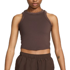 Nike One Fitted Women's Dri-FIT Cropped Tank Top - Baroque Brown/Black