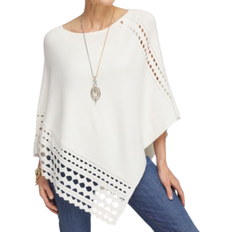 L Capes & Ponchos Chico's Asymmetrical Cutwork Poncho - Ecru