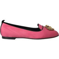 Dame - Rosa Loafers Dolce & Gabbana Velvet Loafers med Gullhjerte Detalj Pink 1/2