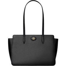 Tory Burch Small Robinson Pebbled Tote Bag - Black