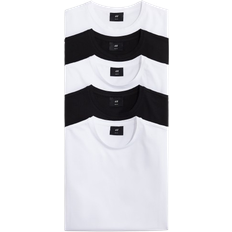 H&M Slim Fit T-Shirts 5-pack - White/Black